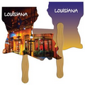 Louisiana State Fast Fan w/ Wooden Handle & 2 Sides Imprinted (1 Day)